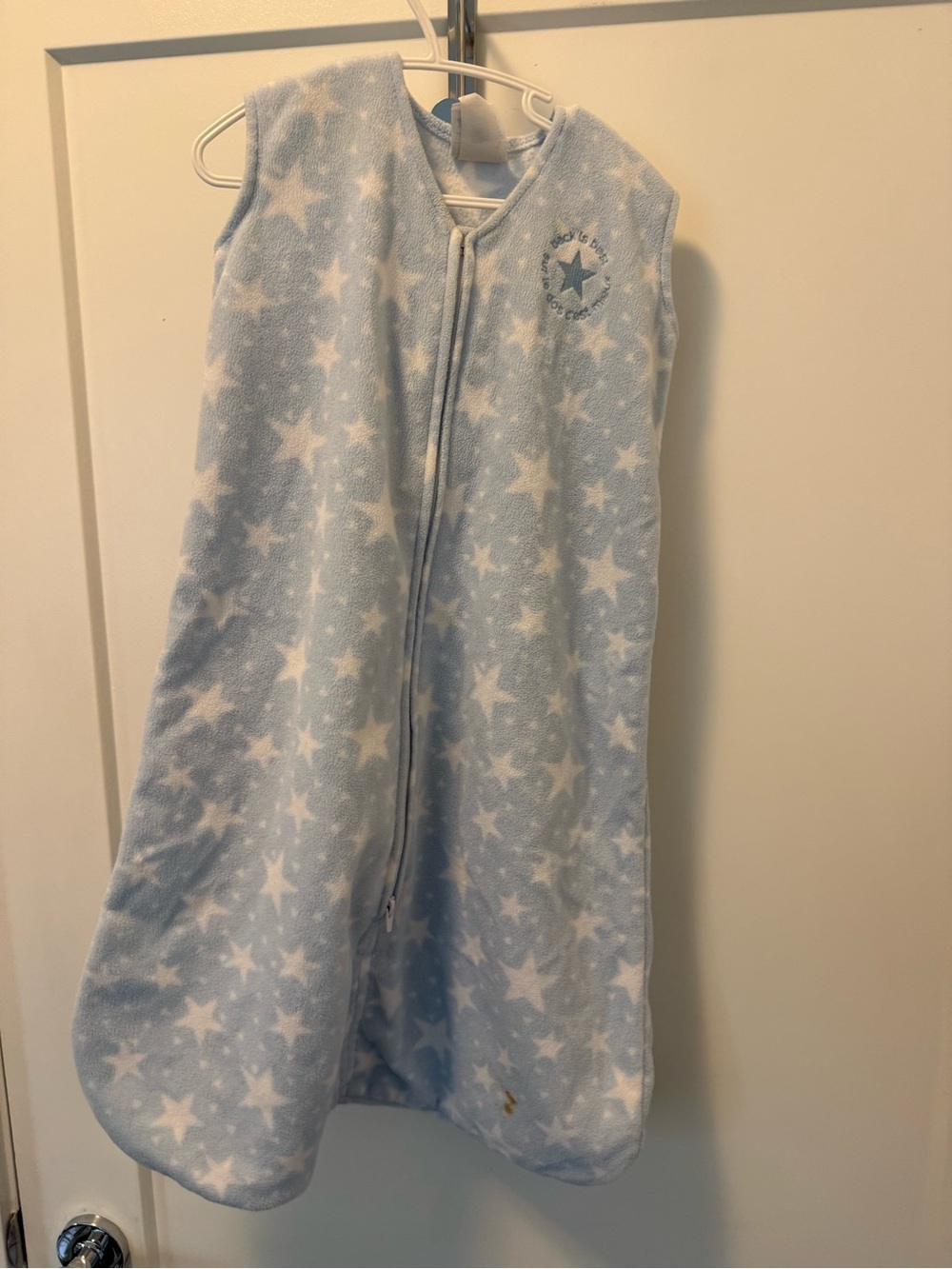 HALO Light Blue Star Fleece Sleep Sack medium 6-12 months size